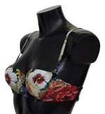 Dolce & Gabbana Multicolor Floral Print Swimwear Bikini Women's Tops