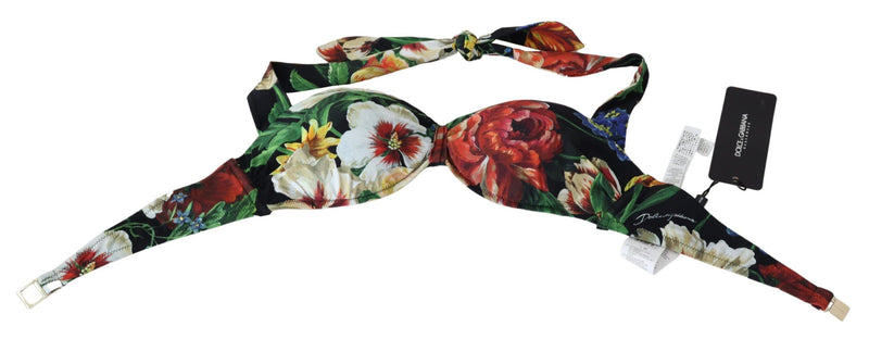 Dolce & Gabbana Chic Floral Print Bikini Top - Summer Women's Elegance