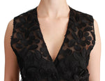 Dolce & Gabbana Elegant Floral Black Silk Blend Women's Vest