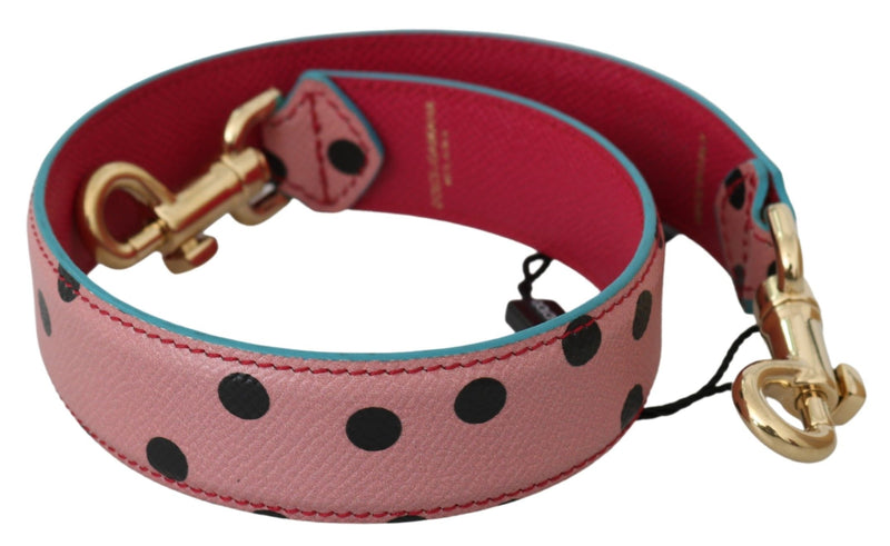 Dolce & Gabbana Pink Polka Dot Leather Shoulder Women's Strap