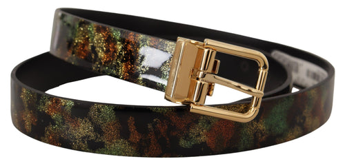 Dolce & Gabbana Elegant Leather Belt with Bronze Men's Buckle