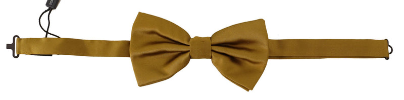Dolce & Gabbana Elegant Mustard Silk Bow Men's Tie