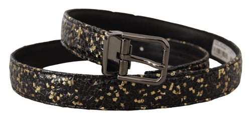 Dolce & Gabbana Elegant Italian Leather Belt with Crown Men's Detail