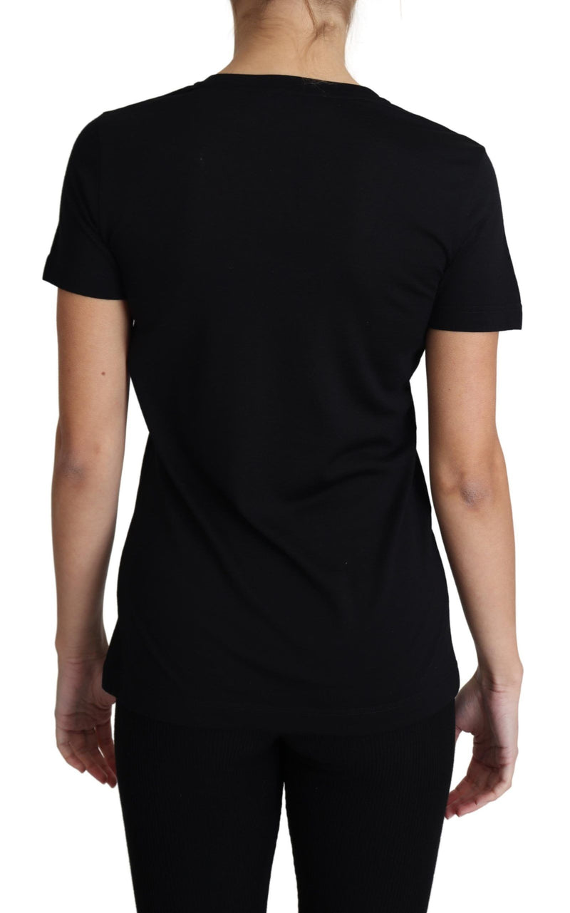 Dolce & Gabbana Elegant Black Wool Round Neck Women's T-Shirt
