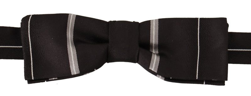 Dolce & Gabbana Elegant Silk Bow Tie in Black and Men's Grey