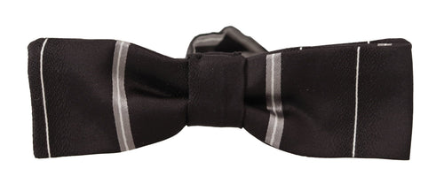 Dolce & Gabbana Elegant Silk Bow Tie in Black and Men's Grey
