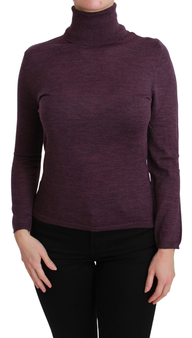 BYBLOS Elegant Turtleneck Wool Sweater in Women's Purple