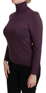 BYBLOS Elegant Turtleneck Wool Sweater in Women's Purple