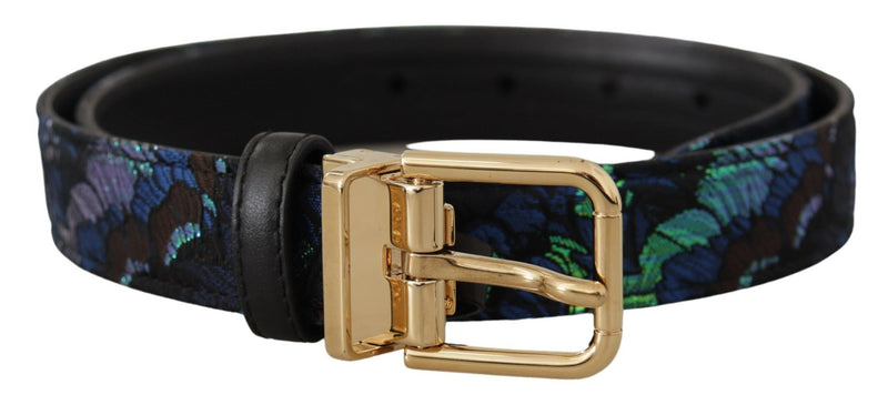 Dolce & Gabbana Elegant Multicolor Leather Belt with Gold Women's Buckle