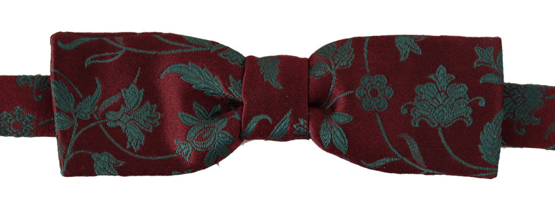 Dolce & Gabbana Elegant Maroon Patterned Bow Men's Tie