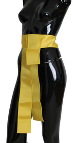 Dolce & Gabbana Yellow Wide Snap Button Closure Silk Women's Belt