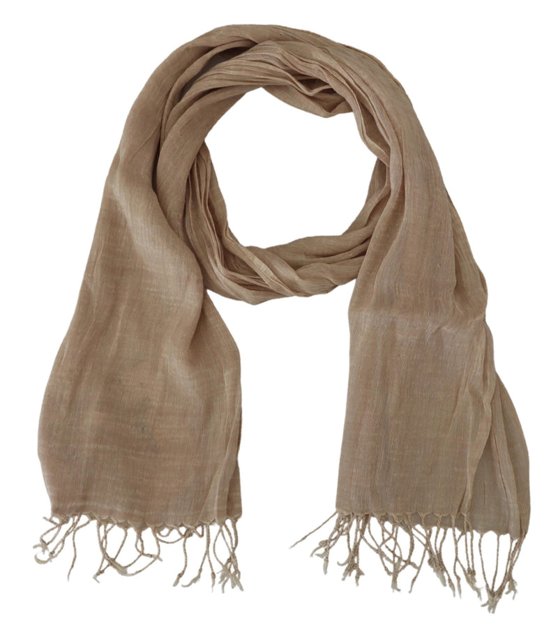 Costume National Chic Beige Fringed Scarf for Women's Women