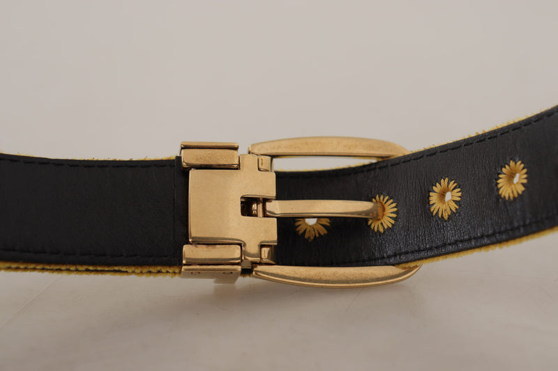 Dolce & Gabbana Elegant Velvet Gold Buckle Women's Women's Belt