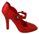 Dolce & Gabbana Chic Red Crystal Cinderella Women's Pumps