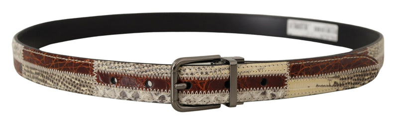 Dolce & Gabbana Multicolor Patchwork Snakeskin Men's Belt