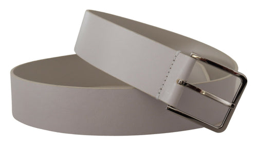 Dolce & Gabbana Elegant White Vitello Leather Men's Belt