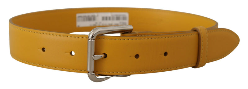 Dolce & Gabbana Elegant Leather Belt in Sunshine Women's Yellow