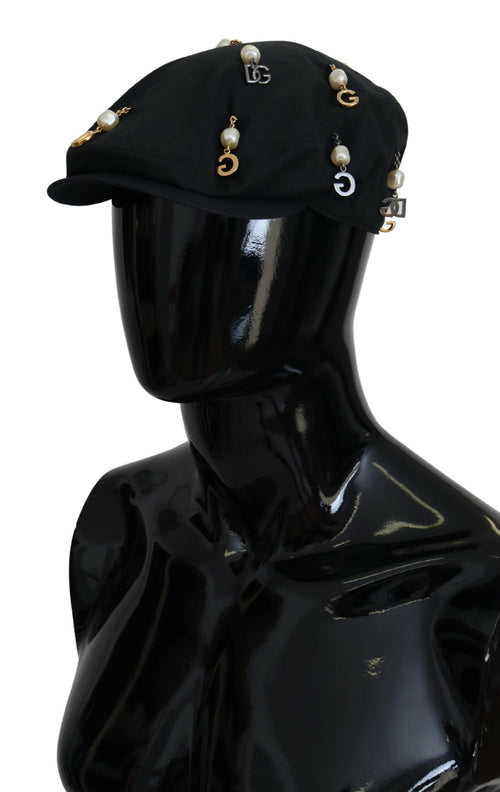 Dolce & Gabbana Elegant Black Cotton Newsboy Men's Hat