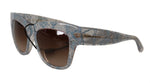 Dolce & Gabbana Blue Lace Acetate Rectangle Shades Women's Sunglasses
