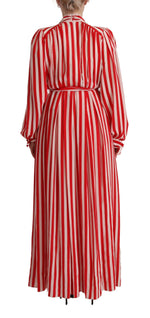 Dolce & Gabbana Elegant Striped Silk Maxi Women's Dress