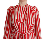 Dolce & Gabbana Elegant Striped Silk Maxi Women's Dress