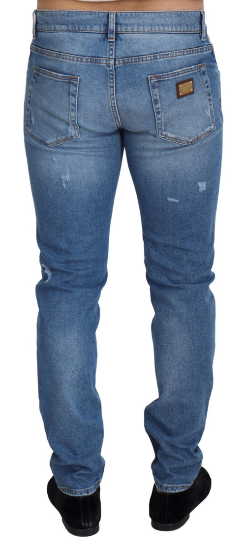 Best Dolce & Gabbana Blue Slim Fit Cotton Denim Men's Jeans