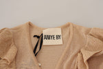 Aniye By Beige Ruffle Long Sleeves Open Front Cardigan Women's Sweater