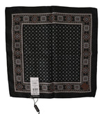 Dolce & Gabbana Black Silk Men Pocket Square Handkerchief Men's Scarf