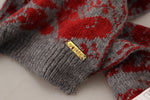 GF Ferre Chic Red and Grey Cotton Wrap Women's Scarf