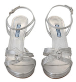 Prada Elegant Silver Stiletto Heels Women's Sandals