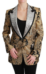 Dolce & Gabbana Elegant Gold Floral Jacquard Women's Blazer