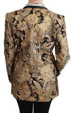 Dolce & Gabbana Elegant Gold Floral Jacquard Women's Blazer
