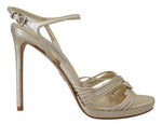 Prada Elegant Gold Stiletto Heel Women's Sandals