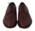 Dolce & Gabbana Elegant Bordeaux Leather Dress Men's Shoes