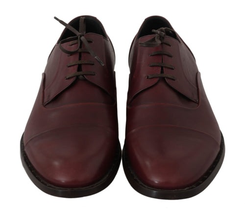Dolce & Gabbana Elegant Bordeaux Leather Dress Men's Shoes