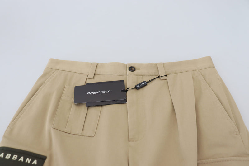 Dolce & Gabbana Elegant Beige Cotton Blend Designer Men's Shorts