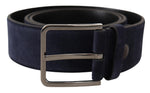Dolce & Gabbana Navy Elegance Velvet Leather Men's Belt