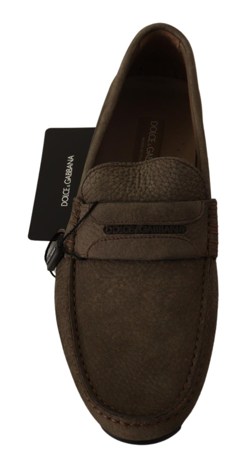 Dolce & Gabbana Elegant Brown Leather Men's Loafers