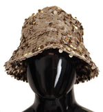 Dolce & Gabbana Elegant Sequined Gold Bucket Women's Hat