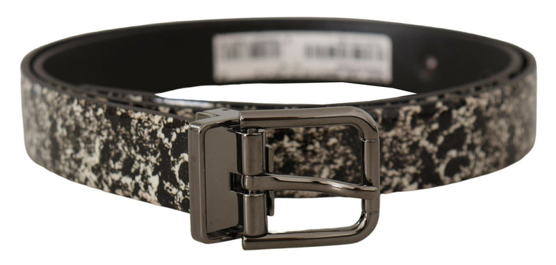 Dolce & Gabbana Elegant Marble Print Leather Men's Belt