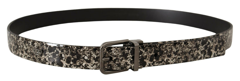 Dolce & Gabbana Elegant Marble Print Leather Men's Belt