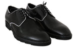 Dolce & Gabbana Elegant Black Leather Derby Dress Men's Shoes