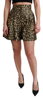 Dolce & Gabbana Black Gold High Waist Mini Cotton Women's Shorts