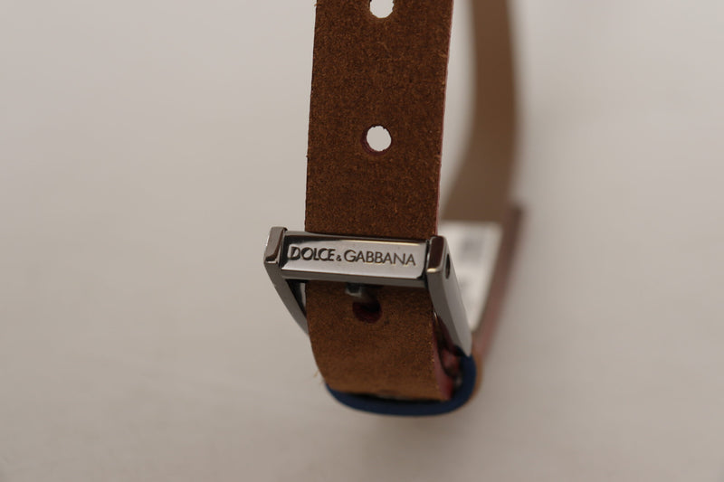 Dolce & Gabbana Chic Suede Belt with Logo Engraved Women's Buckle