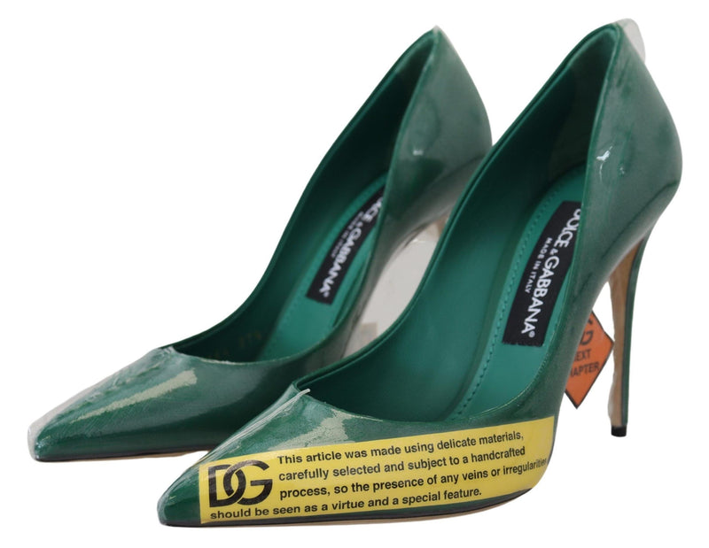 Dolce & Gabbana Emerald Elegance Leather Heels Women's Pumps