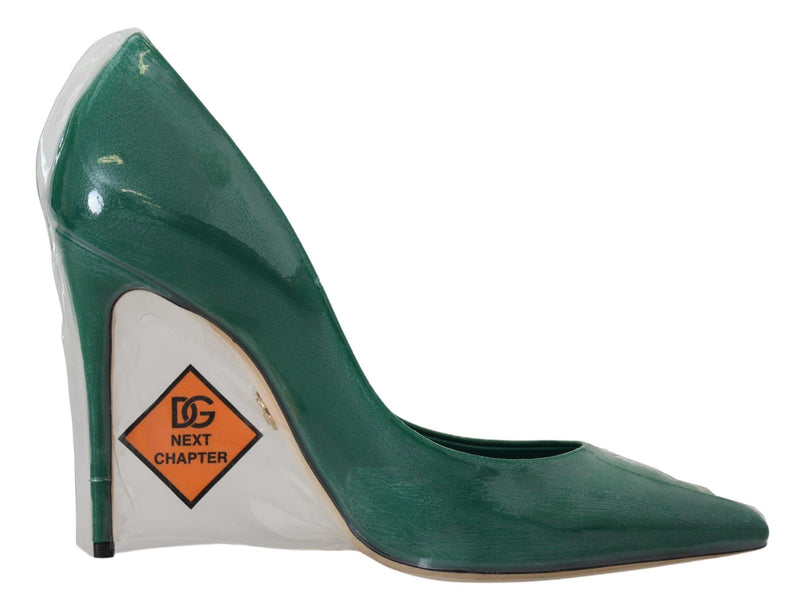 Dolce & Gabbana Emerald Elegance Leather Heels Women's Pumps