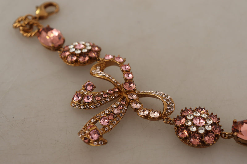 Dolce & Gabbana Elegant Crystal Charm Gold Women's Bracelet