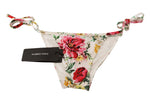 Dolce & Gabbana Chic Floral Print Bikini Bottom with Women's Drawstrings