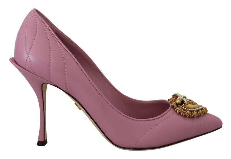 Dolce & Gabbana Devotion Leather Heels in Women's Pink