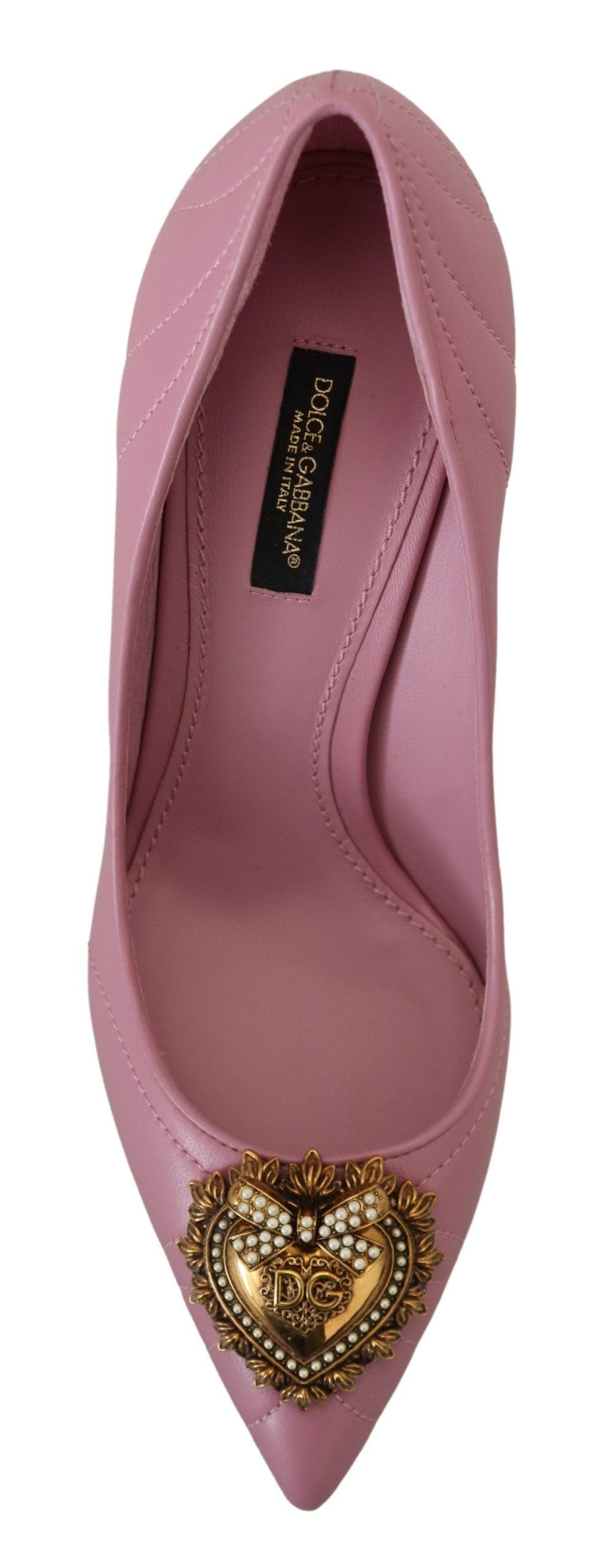 Dolce & Gabbana Devotion Leather Heels in Women's Pink